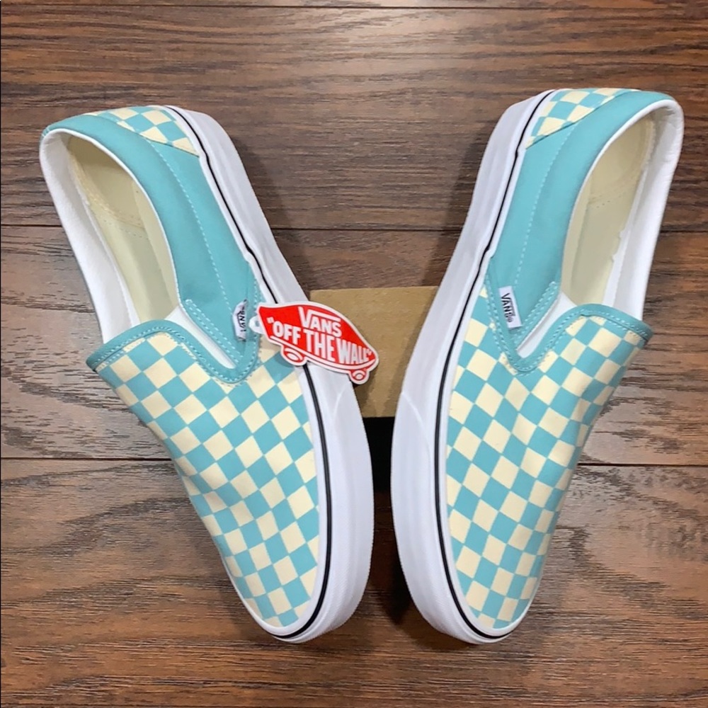 VANS CLASSIC SLIP-ON CHECKERBOARD Aqua Haze wmns - Picture 13 of 15